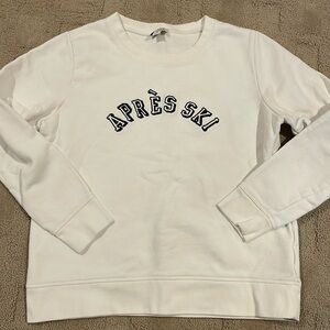 J Crew women’s small apres ski sweatshirt